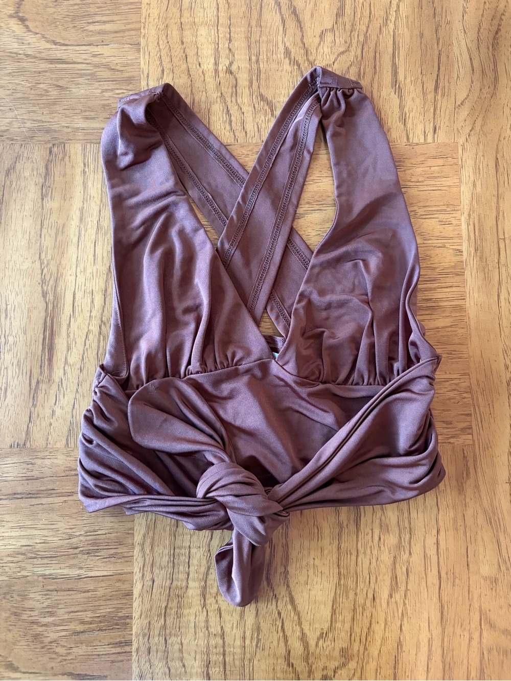 Urban Outfitters cropped v neck tank top with wrap around tie
